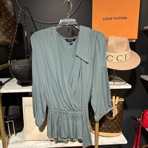 Ralph Lauren Belted Blue Blouse